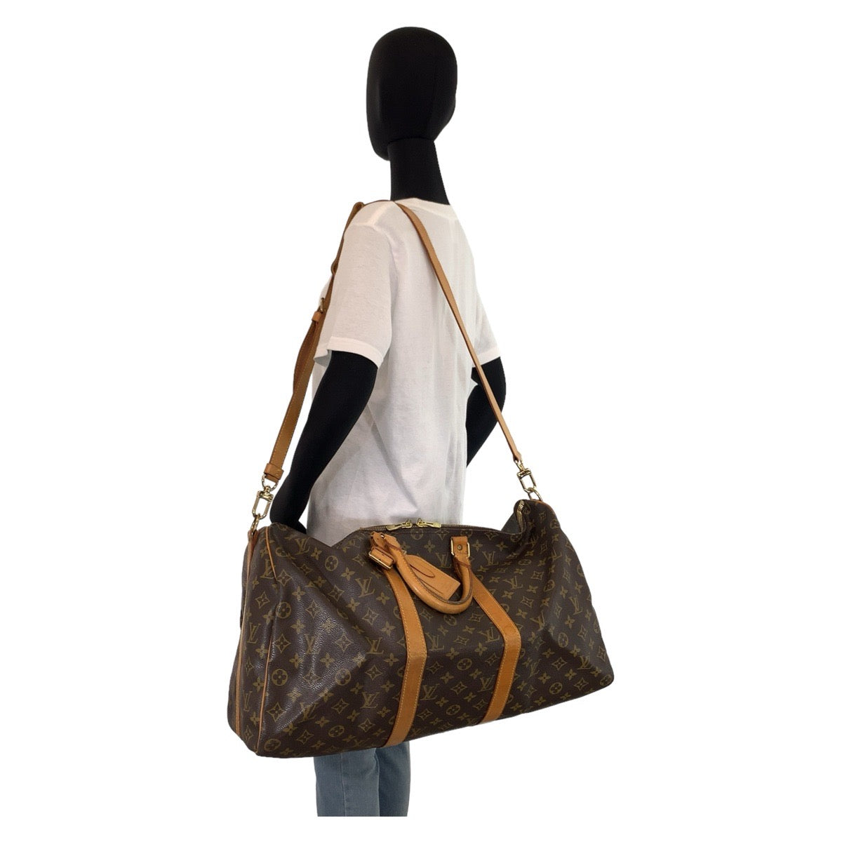 LOUIS VUITTON ルイヴィトン モノグラム キーポル50 バンドリエール ブラウン 茶 ゴールド金具 PVC  M41416 ボストンバッグ ショルダーバッグ  レディース