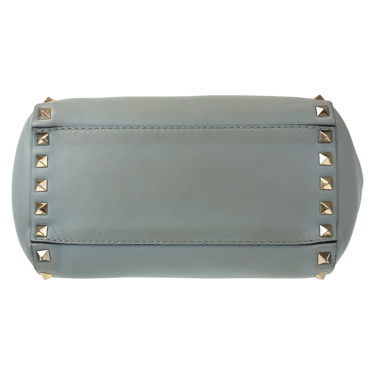 11048
VALENTINO ヴァレンティノ ロックスタッズ グリーン ミントグリーン ゴールド金具 レザー ショルダーバッグ ハンドバッグ 2way  レディース