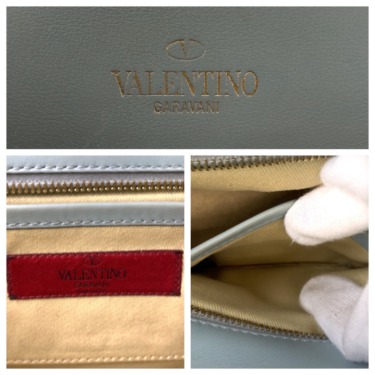 11048
VALENTINO ヴァレンティノ ロックスタッズ グリーン ミントグリーン ゴールド金具 レザー ショルダーバッグ ハンドバッグ 2way  レディース