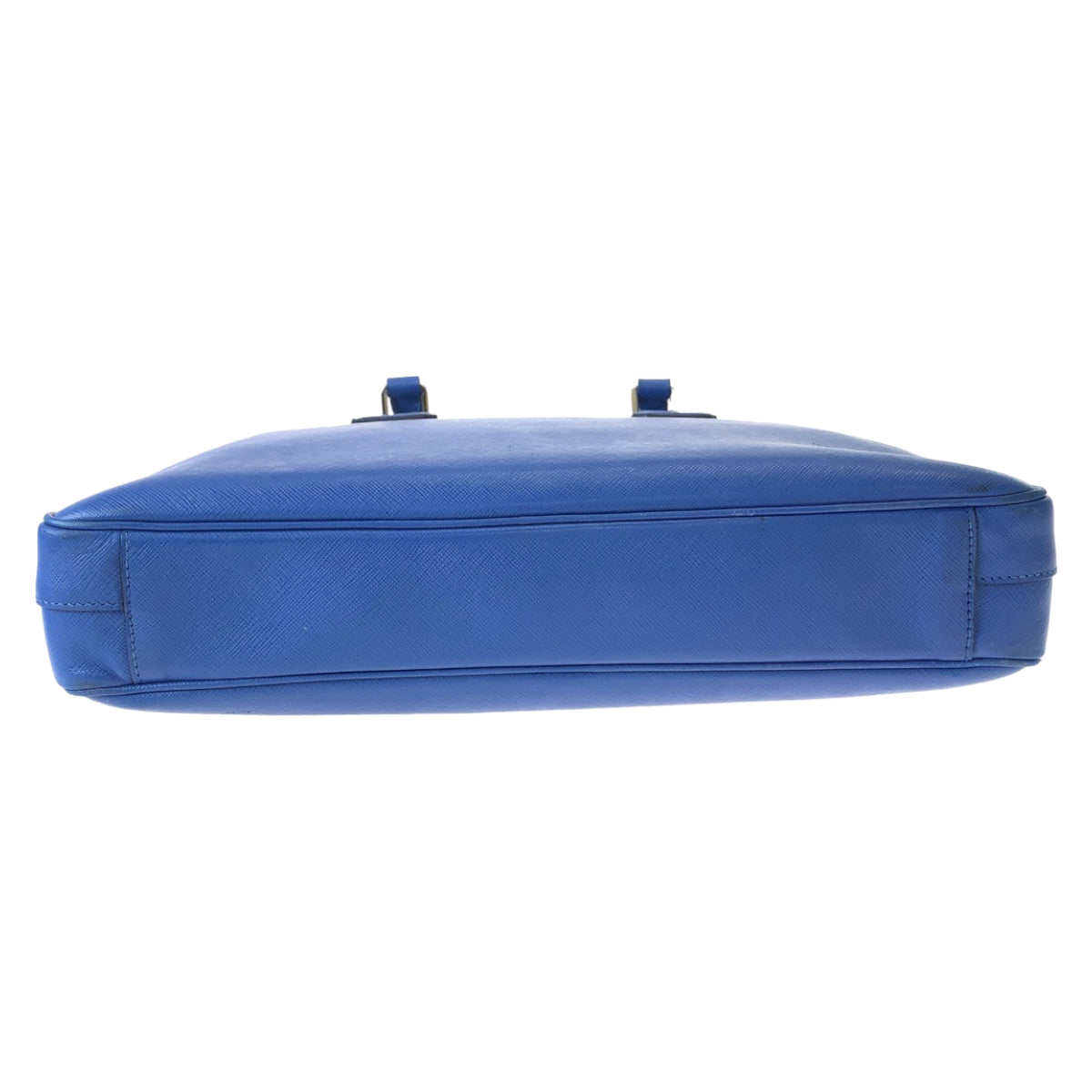 PRADA Prada Saffiano Blue Silver Hardware Leather 2VE368 Shoulder Bag Business Bag Men's