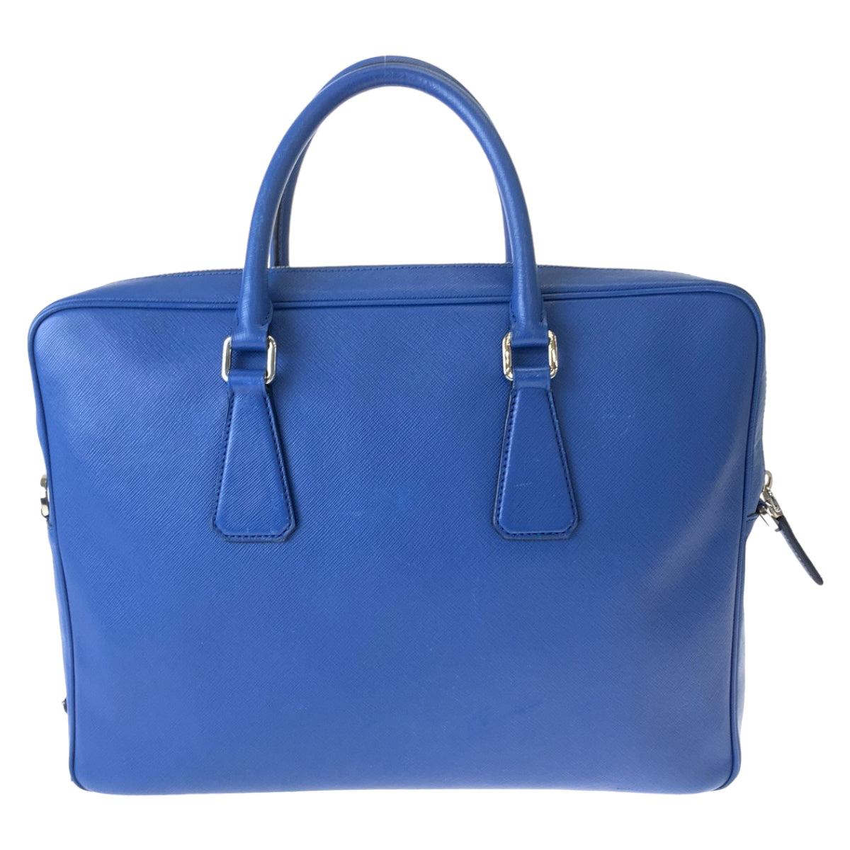 PRADA Prada Saffiano Blue Silver Hardware Leather 2VE368 Shoulder Bag Business Bag Men's