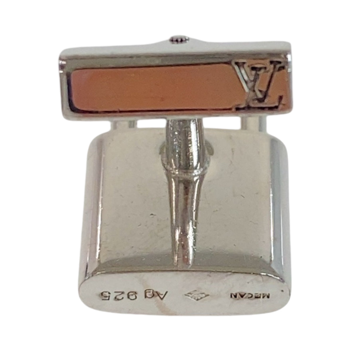 12845
LOUIS VUITTON ルイヴィトン モノグラム ブトン ドゥ マンシェット カデナ エ クレ シルバー ブラウン シルバー925 / PVC M64600 カフス  メンズ