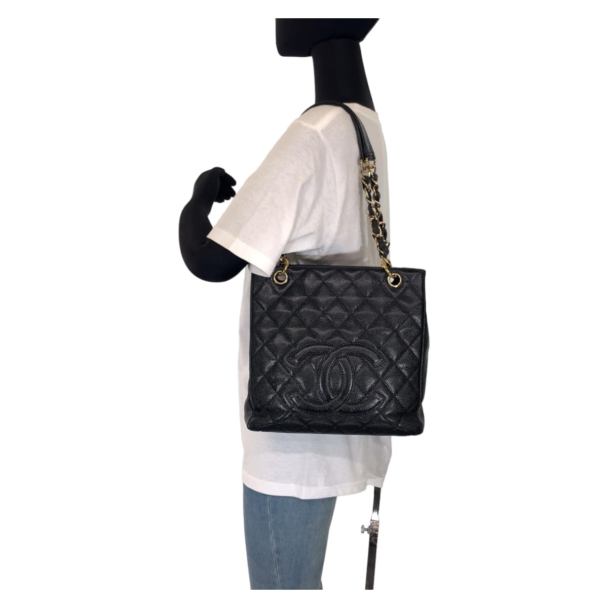 CHANEL シャネル マトラッセ PSTトート ココマーク ブラック 黒 ゴールド金具 キャビアスキン チェーントートバッグ ショルダーバッグ ハンドバッグ  レディース