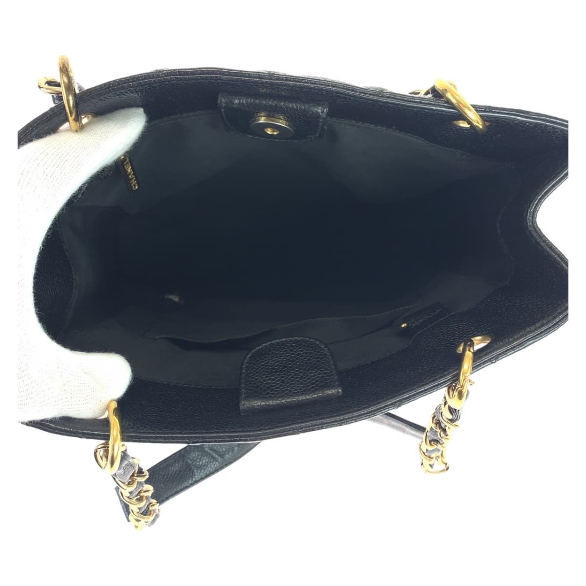 CHANEL シャネル マトラッセ PSTトート ココマーク ブラック 黒 ゴールド金具 キャビアスキン チェーントートバッグ ショルダーバッグ ハンドバッグ  レディース