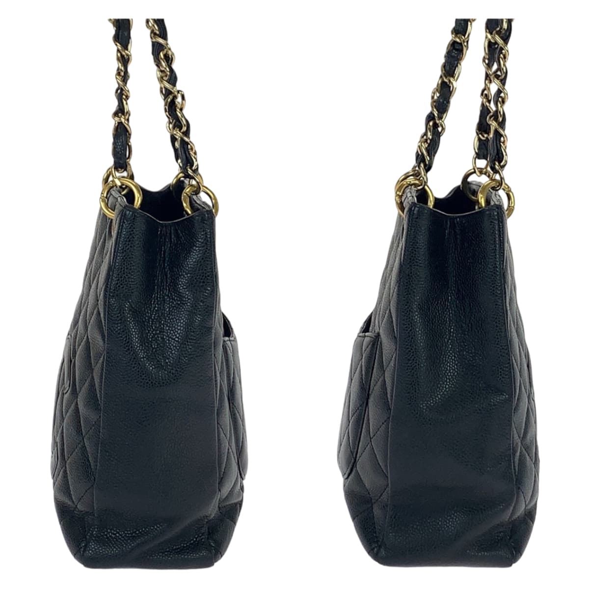 CHANEL シャネル マトラッセ PSTトート ココマーク ブラック 黒 ゴールド金具 キャビアスキン チェーントートバッグ ショルダーバッグ ハンドバッグ  レディース