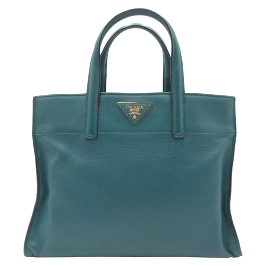 11064
 PRADA Prada Saffiano Green Gold Hardware Leather BN2606 Tote Bag Shoulder Bag Handbag Women's