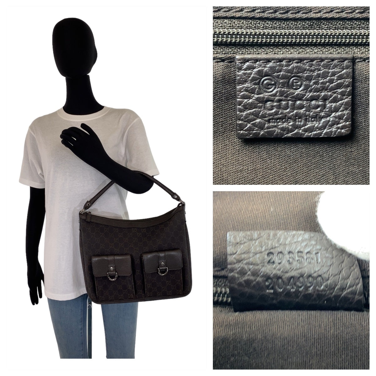11066
GUCCI グッチ アビー GG柄 ブラウン シルバー金具 GGキャンバス / レザー 293581 ホーボー ショルダーバッグ ハンドバッグ  レディース ABP24