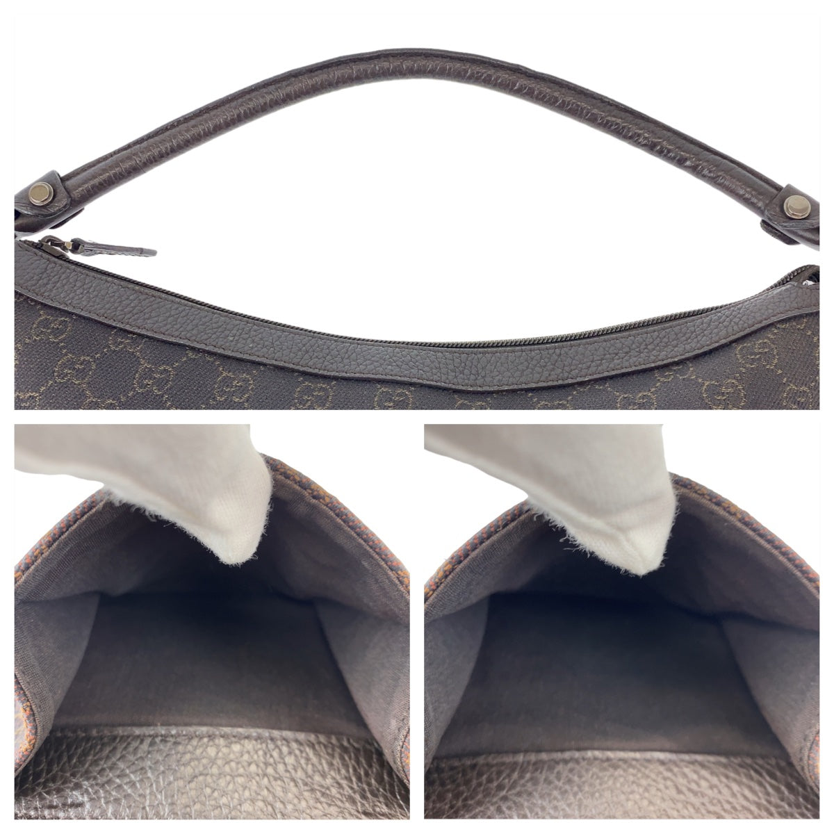11066
GUCCI グッチ アビー GG柄 ブラウン シルバー金具 GGキャンバス / レザー 293581 ホーボー ショルダーバッグ ハンドバッグ  レディース ABP24
