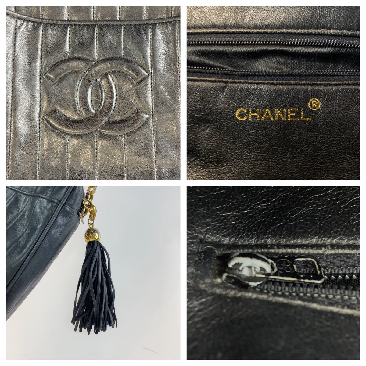 11067
CHANEL シャネル マドモアゼル ココマーク フリンジ ブラック 黒 ゴールド金具 ラムスキン 斜め掛け チェーンショルダーバッグ  レディース