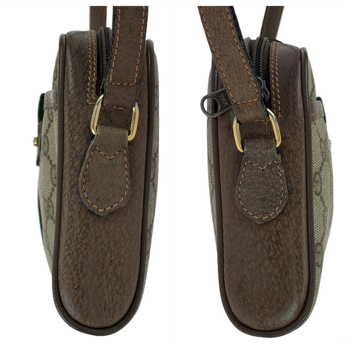 11068
GUCCI グッチ ヴィンテージ GGスプリーム オールドグッチ シェリーライン ベージュ ブラウン ゴールド金具 GGスプリームキャンバス / レザー 89 02 055 斜め掛け ショルダーバッグ ポシェット  レディース