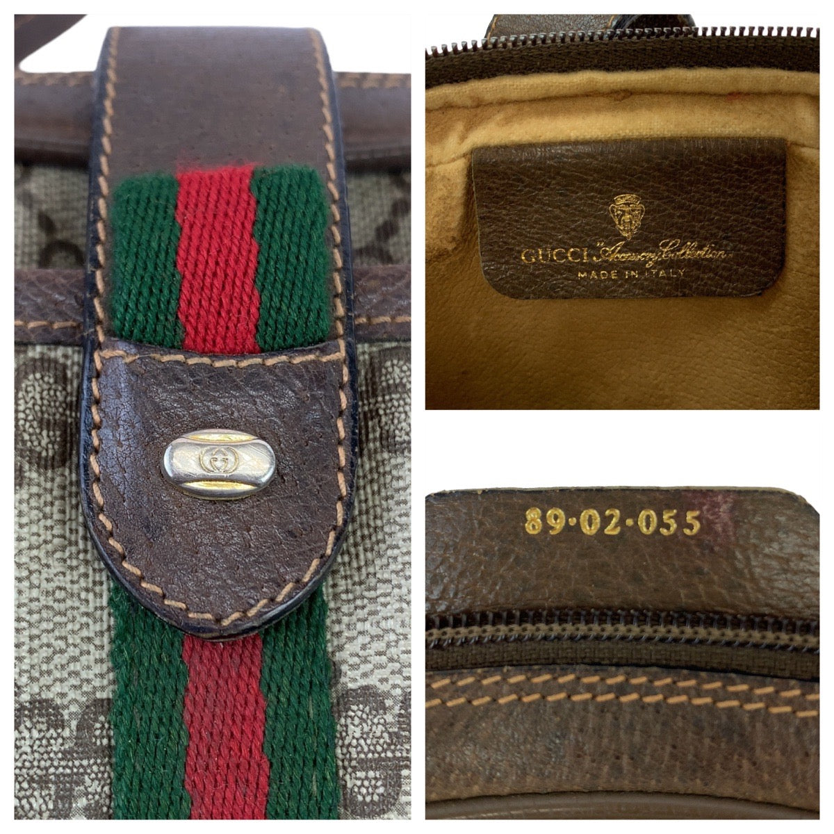 11068
GUCCI グッチ ヴィンテージ GGスプリーム オールドグッチ シェリーライン ベージュ ブラウン ゴールド金具 GGスプリームキャンバス / レザー 89 02 055 斜め掛け ショルダーバッグ ポシェット  レディース