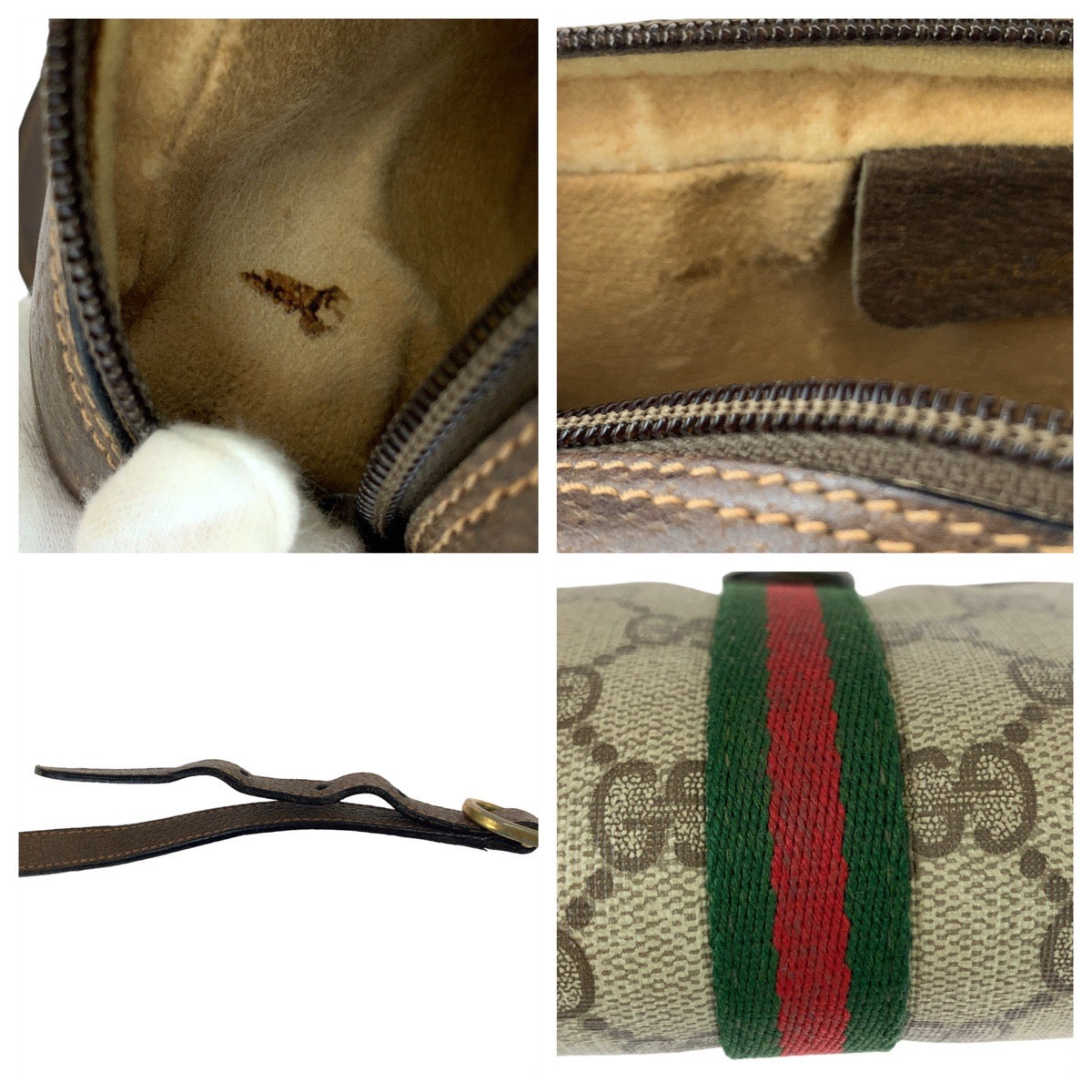 11068
GUCCI グッチ ヴィンテージ GGスプリーム オールドグッチ シェリーライン ベージュ ブラウン ゴールド金具 GGスプリームキャンバス / レザー 89 02 055 斜め掛け ショルダーバッグ ポシェット  レディース