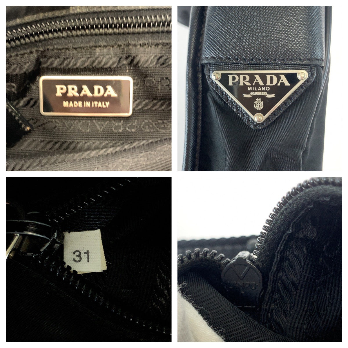 11069
PRADA プラダ テスート 三角ロゴプレート ブラック 黒 シルバー金具 ナイロン ショルダーバッグ 斜め掛け  レディース