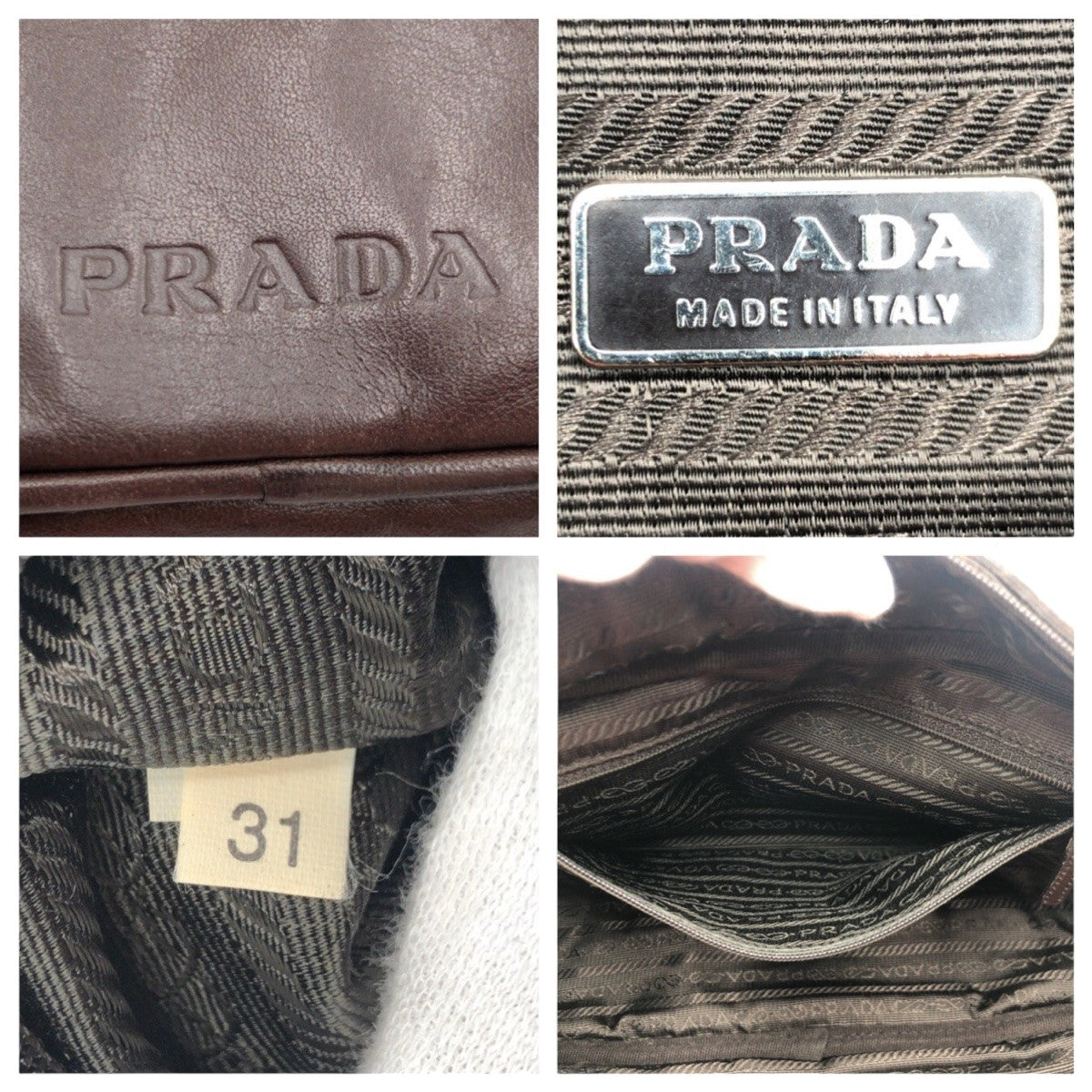 11070
PRADA プラダ ブラウン レザー ハンドバッグ ミニボストンバッグ  レディース