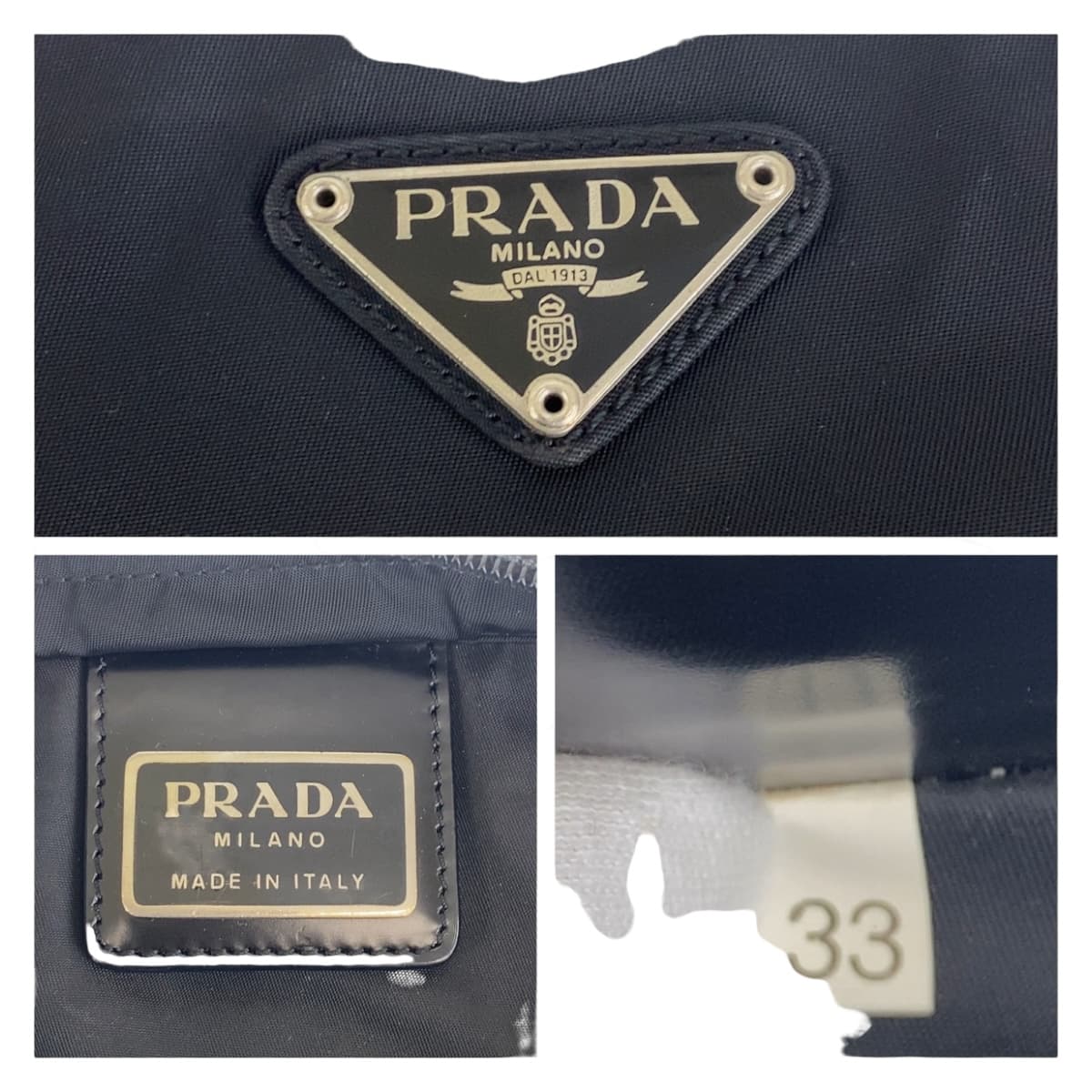 12485
PRADA プラダ テスート 三角ロゴプレート ブラック 黒 シルバー金具 ナイロン 斜め掛け ショルダーバッグ メッセンジャーバッグ 男女兼用  メンズ