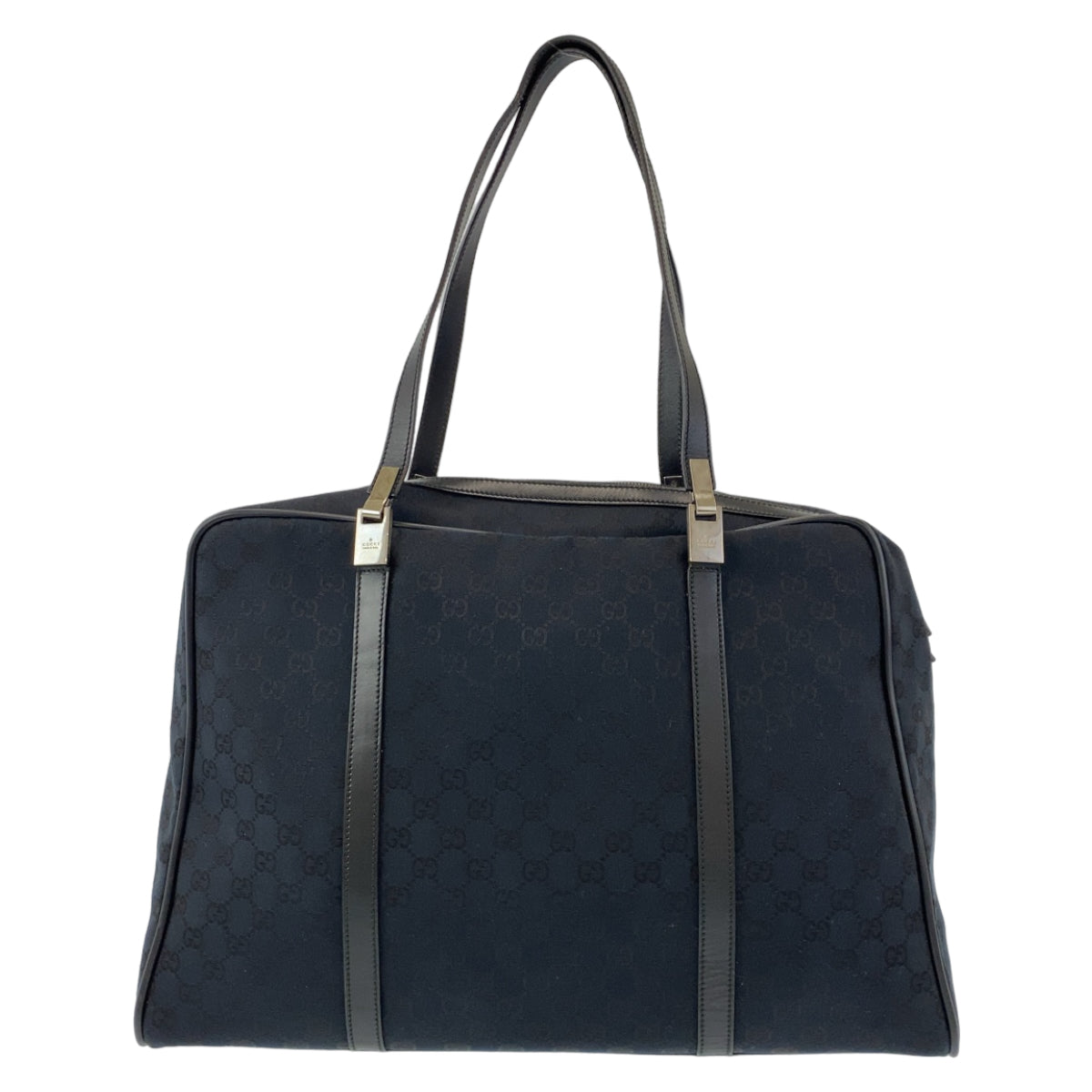 11073
GUCCI グッチ ブラック 黒 シルバー金具 GGキャンバス / レザー 012 0398 ボストンバッグ ショルダーバッグ  メンズ