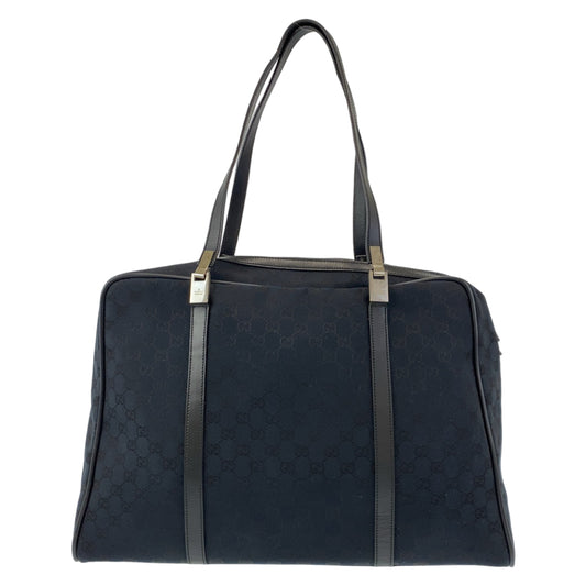 11073
GUCCI グッチ ブラック 黒 シルバー金具 GGキャンバス / レザー 012 0398 ボストンバッグ ショルダーバッグ  メンズ