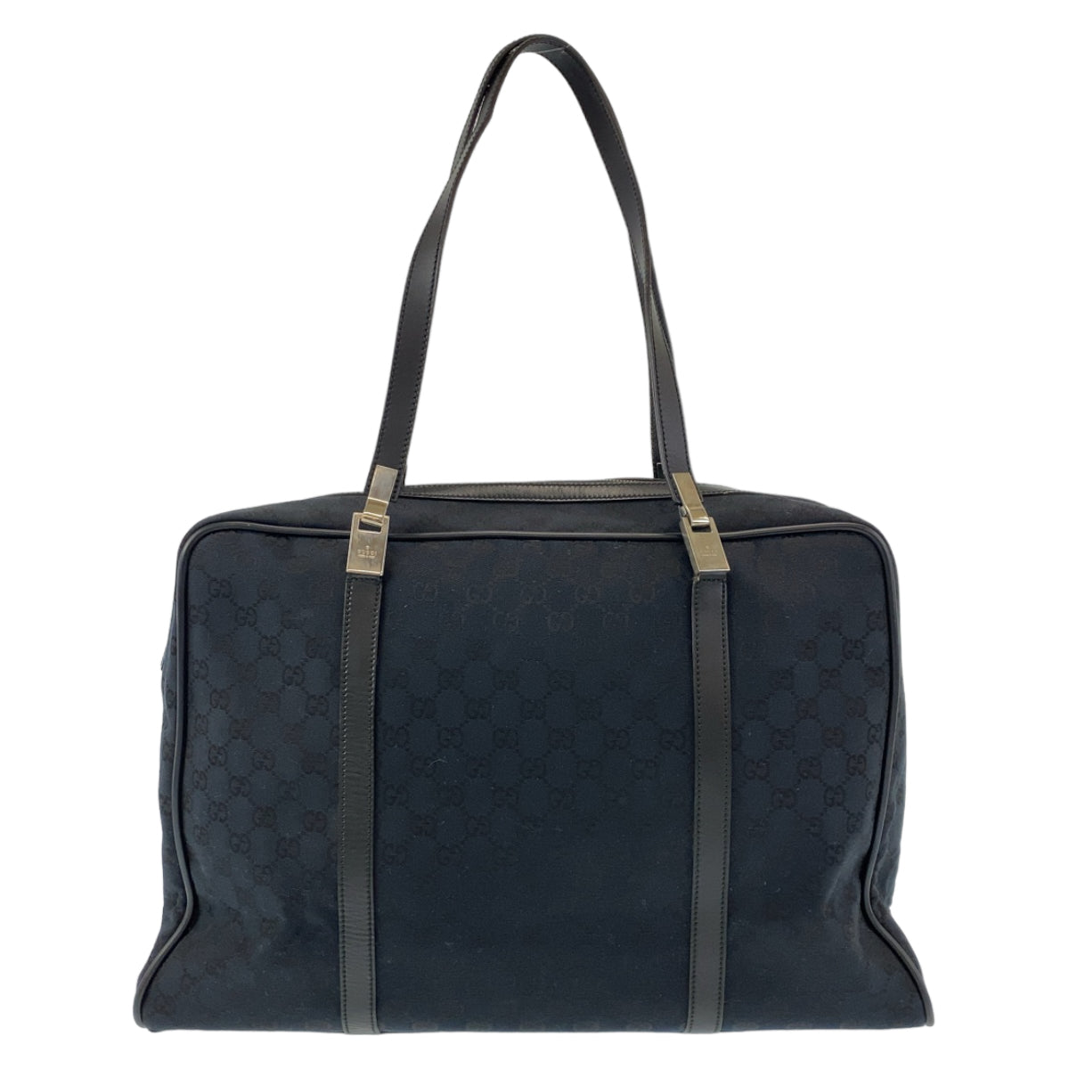 11073
GUCCI グッチ ブラック 黒 シルバー金具 GGキャンバス / レザー 012 0398 ボストンバッグ ショルダーバッグ  メンズ