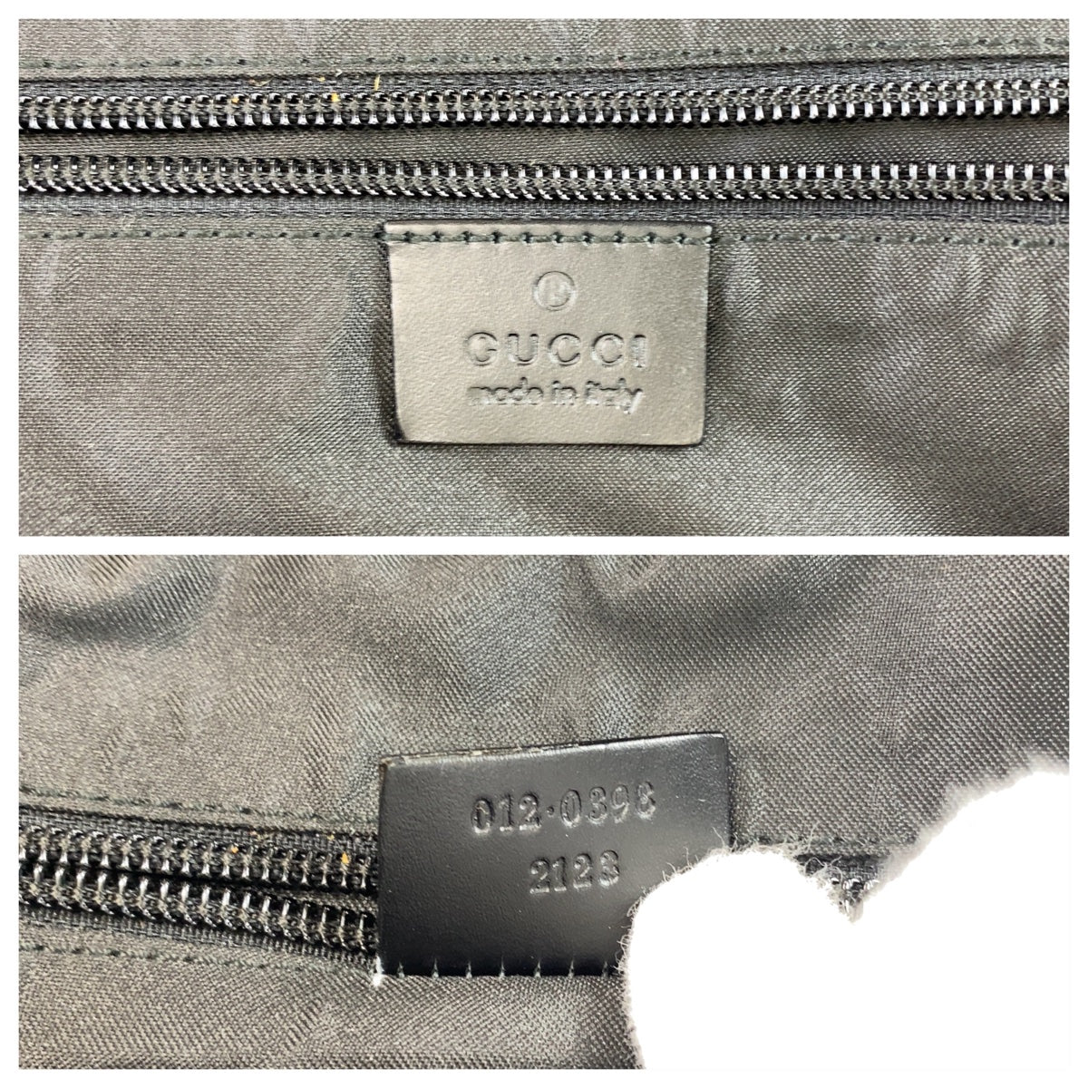 11073
GUCCI グッチ ブラック 黒 シルバー金具 GGキャンバス / レザー 012 0398 ボストンバッグ ショルダーバッグ  メンズ