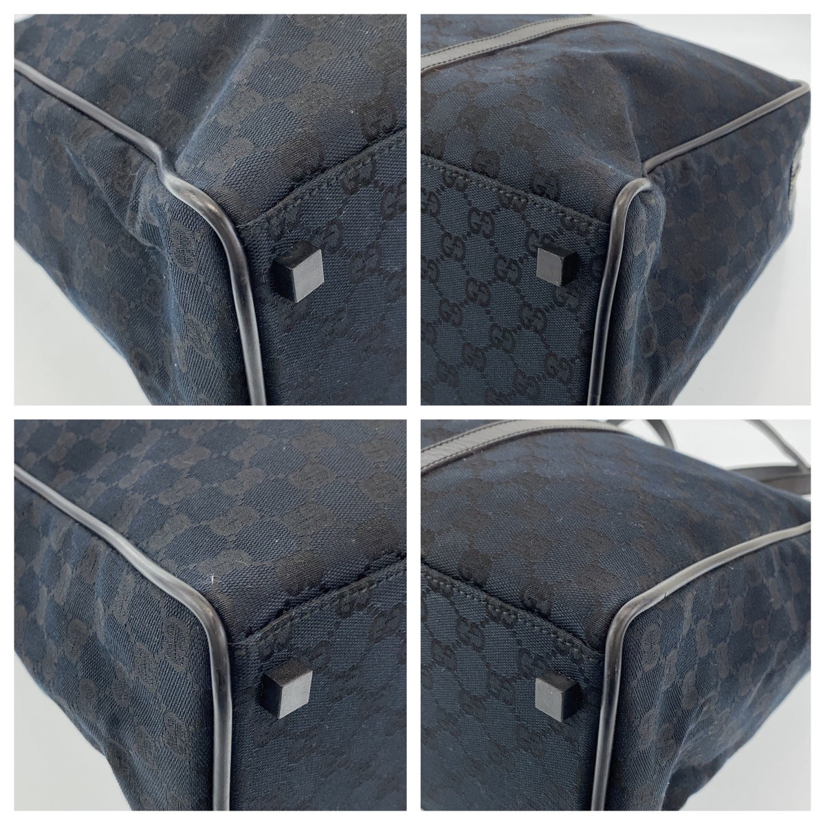 11073
GUCCI グッチ ブラック 黒 シルバー金具 GGキャンバス / レザー 012 0398 ボストンバッグ ショルダーバッグ  メンズ
