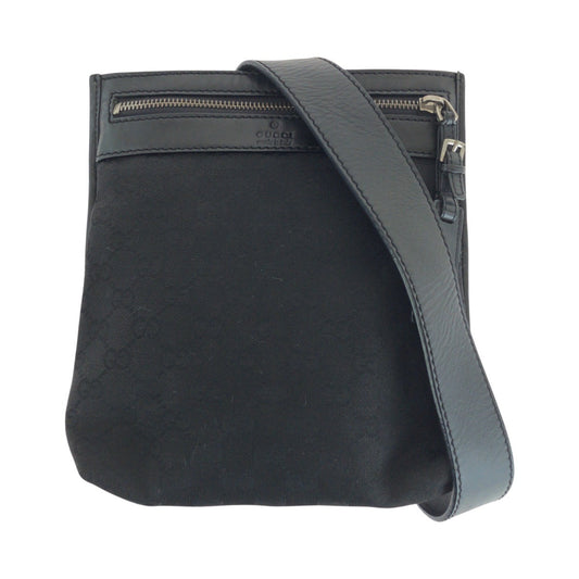 GUCCI グッチ ブラック 黒 シルバー金具 GGキャンバス / レザー 92562 ショルダーバッグ ポシェット  メンズ