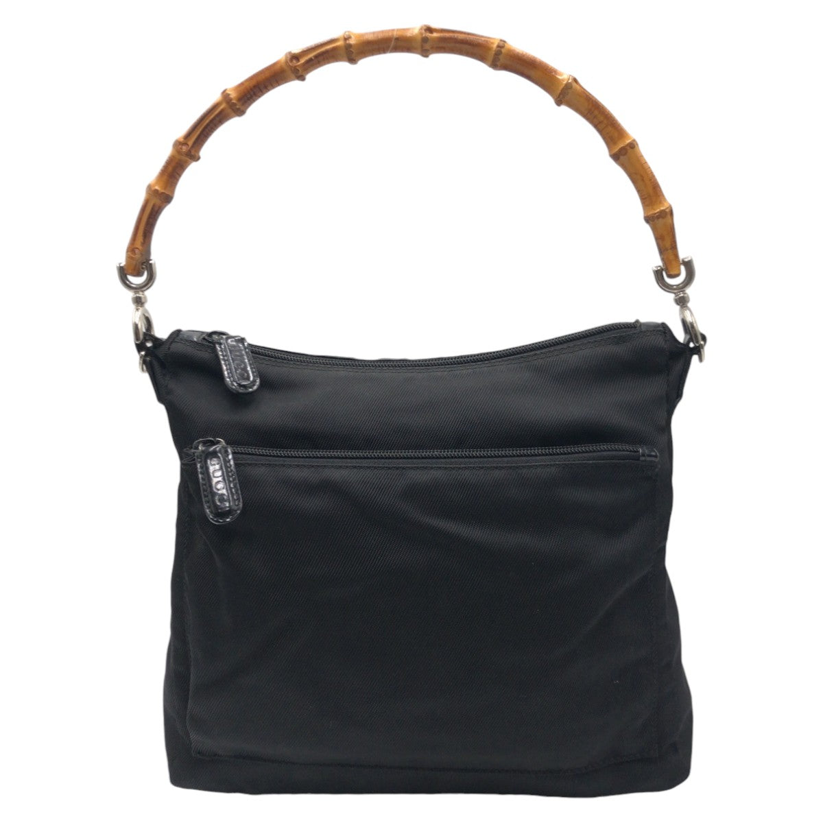 12846
GUCCI グッチ ヴィンテージ バンブー ブラック 黒 ナイロン ハンドバッグ ショルダーバッグ 2way  レディース