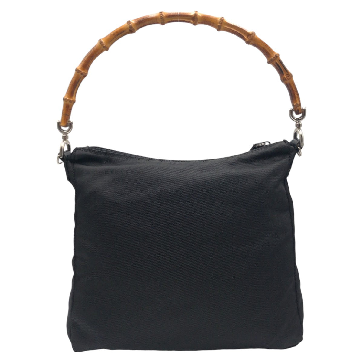 12846
GUCCI グッチ ヴィンテージ バンブー ブラック 黒 ナイロン ハンドバッグ ショルダーバッグ 2way  レディース