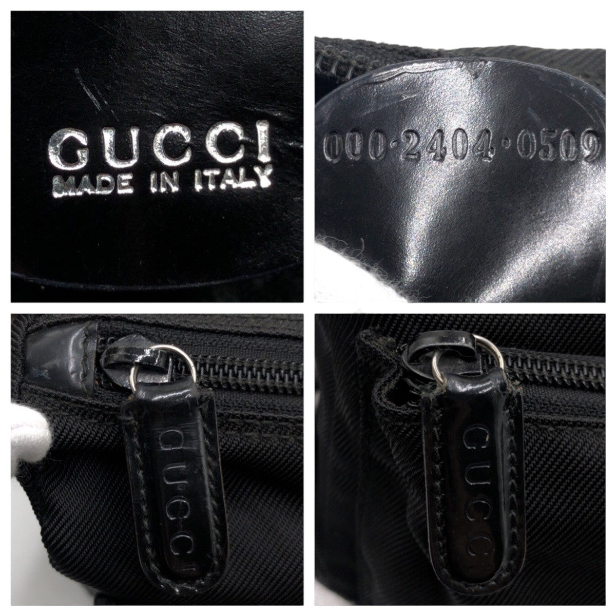12846
GUCCI グッチ ヴィンテージ バンブー ブラック 黒 ナイロン ハンドバッグ ショルダーバッグ 2way  レディース