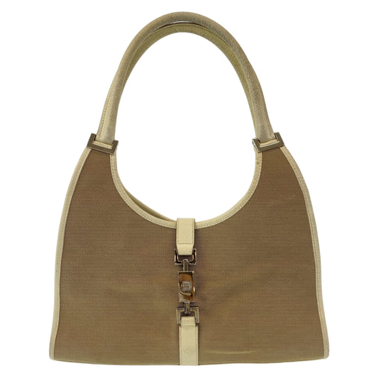 11075
GUCCI グッチ ジャッキー ベージュ ホワイト シルバー金具 キャンバス 002 1067 ショルダーバッグ ハンドバッグ  レディース