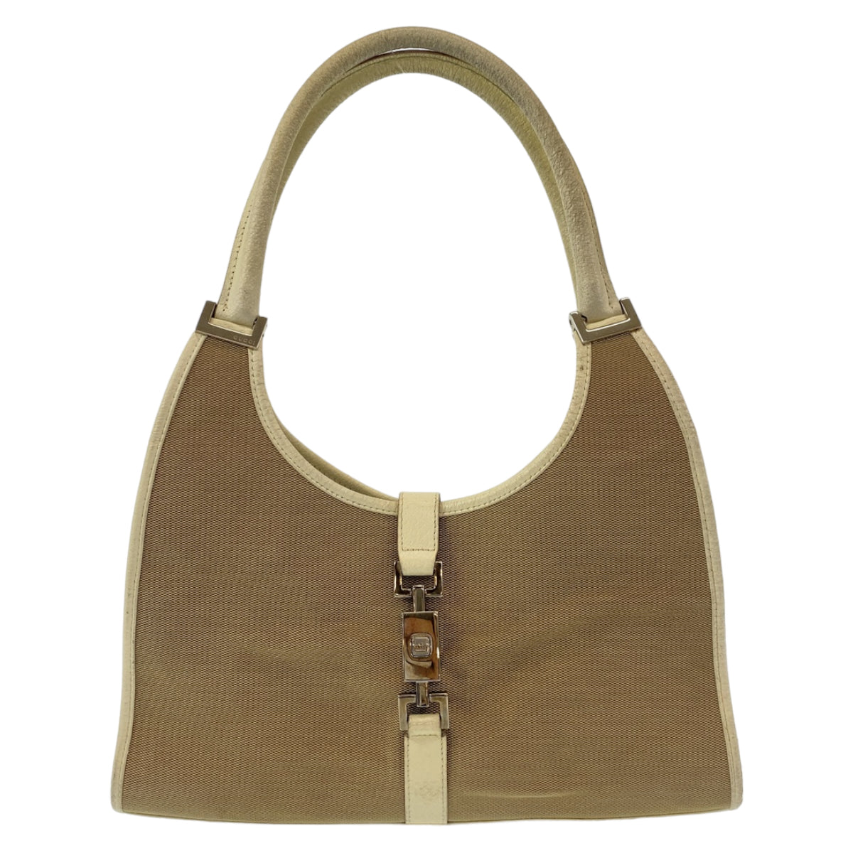 18002
GUCCI グッチ ジャッキー ベージュ ホワイト シルバー金具 キャンバス 002 1067 ショルダーバッグ ハンドバッグ レディース AB33