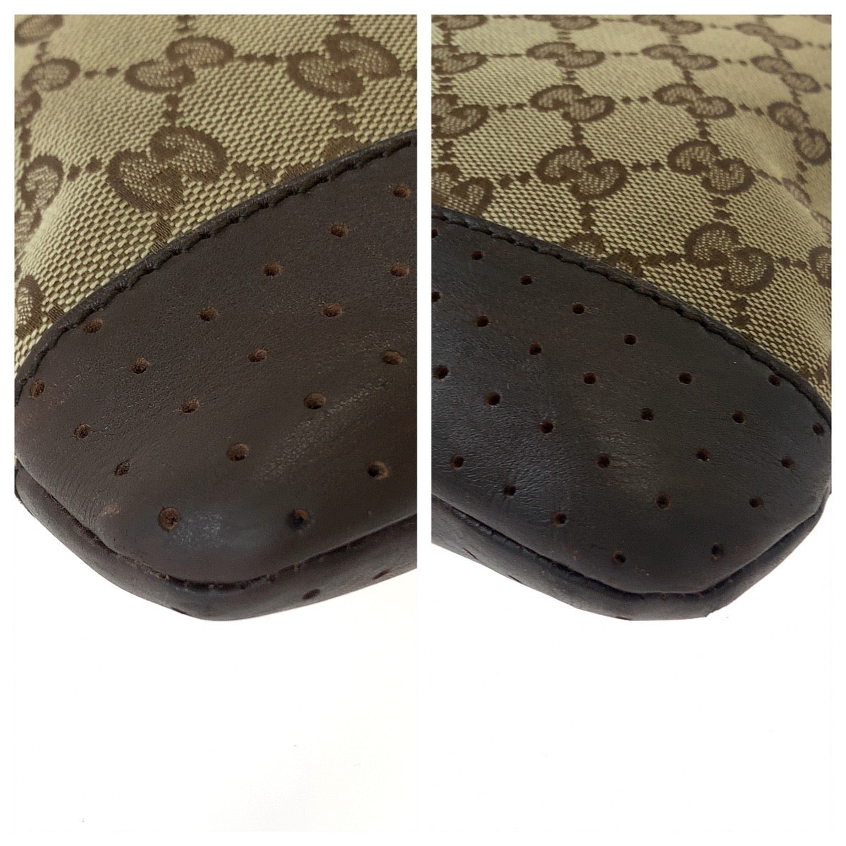 11076
GUCCI グッチ 男女兼用 ブラウン シルバー金具 GGキャンバス / レザー 145857 斜め掛け ショルダーバッグ メッセンジャーバッグ  メンズ
