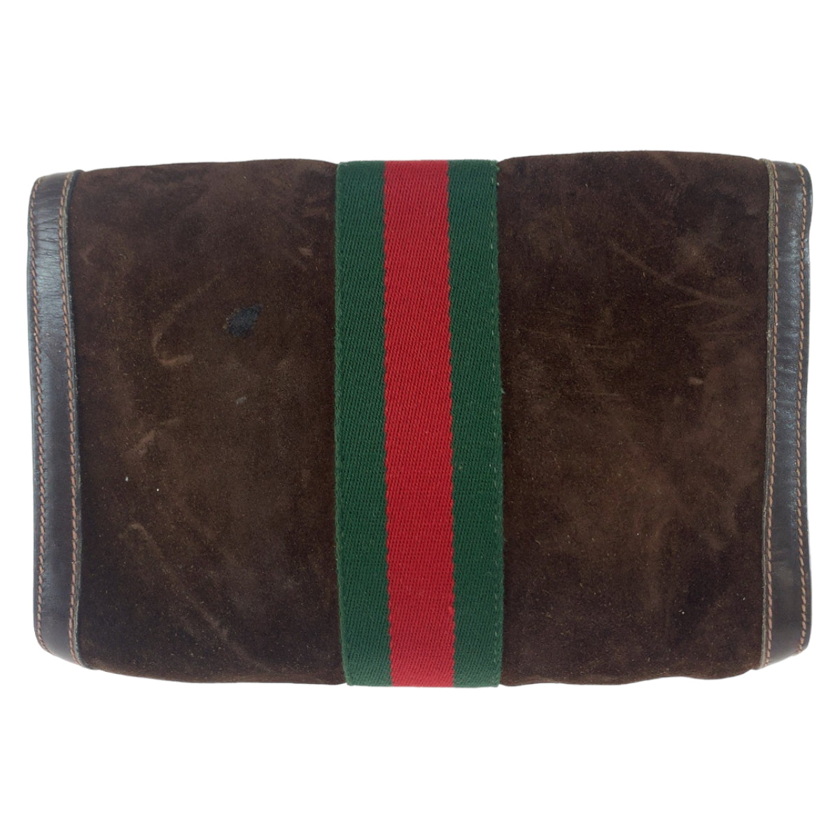 11079
GUCCI グッチ ヴィンテージ オールドグッチ シェリーライン ブラウン レッド グリーン スウェード / レザー 37 0393088 クラッチバッグ セカンドバッグ  メンズ