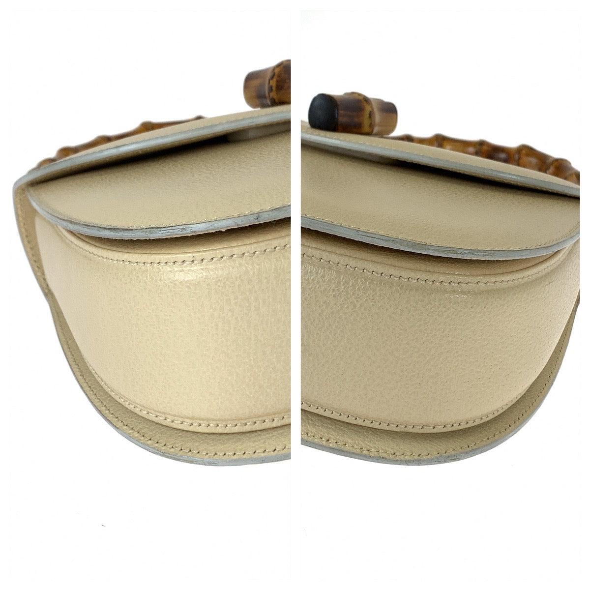 11085
GUCCI グッチ バンブー オフホワイト ベージュ ゴールド金具 レザー 000 926 0633 2way ハンドバッグ ショルダーバッグ  レディース