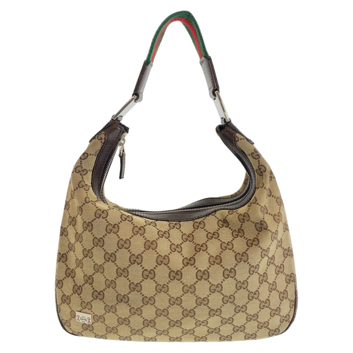 11087
GUCCI グッチ シェリーライン ベージュ マルチカラー シルバー金具 GGキャンバス 145757 ショルダーバッグ ハンドバッグ  レディース