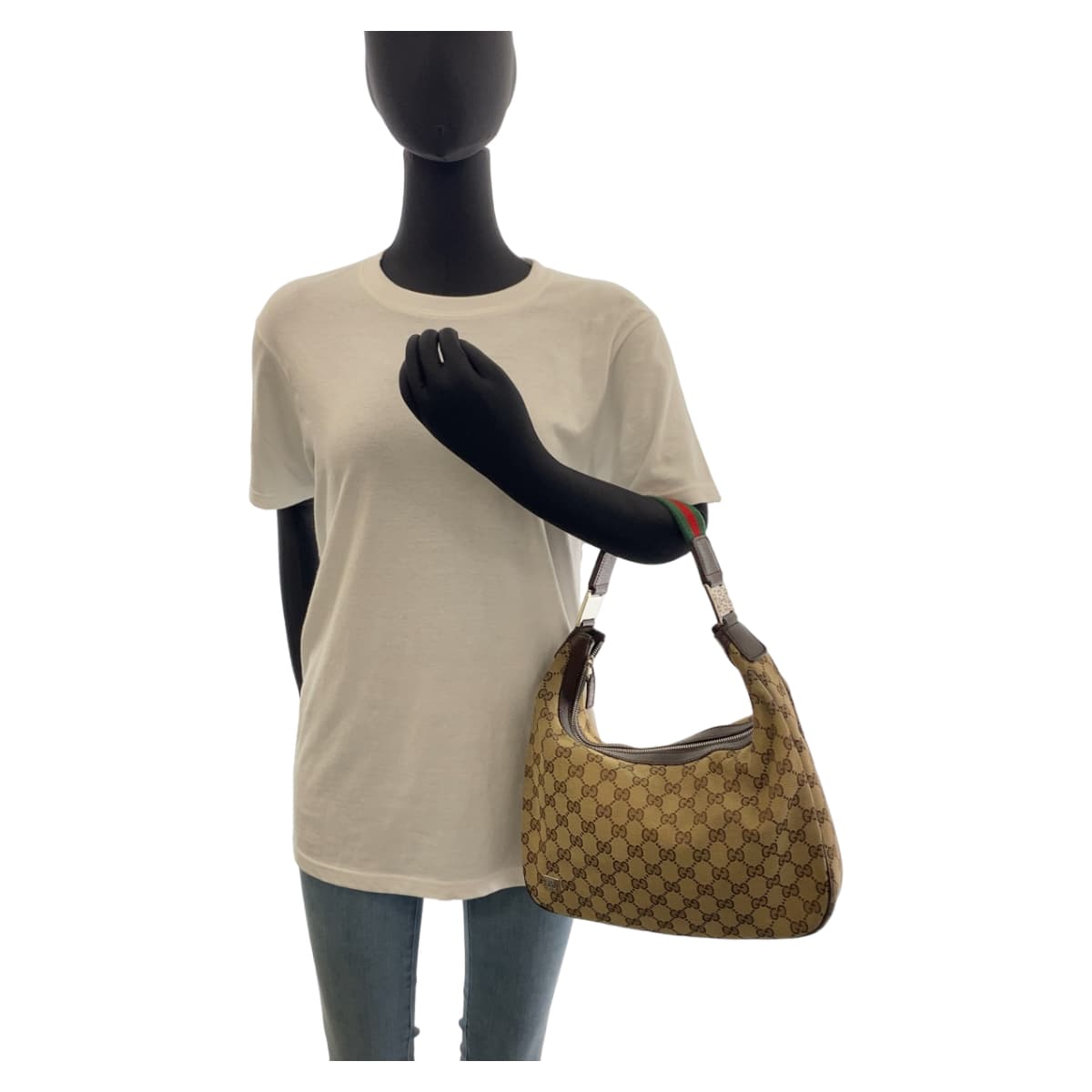 11087
GUCCI グッチ シェリーライン ベージュ マルチカラー シルバー金具 GGキャンバス 145757 ショルダーバッグ ハンドバッグ  レディース