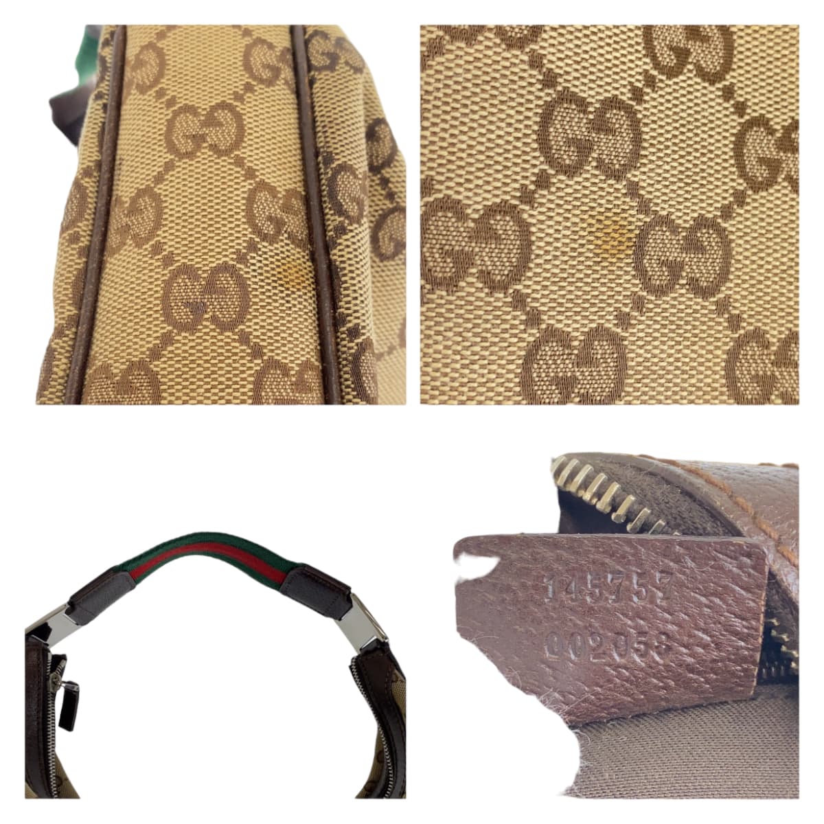 11087
GUCCI グッチ シェリーライン ベージュ マルチカラー シルバー金具 GGキャンバス 145757 ショルダーバッグ ハンドバッグ  レディース