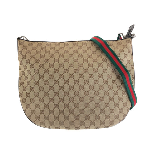 12848
GUCCI グッチ シェリーライン ベージュ シルバー金具 GGキャンバス / レザー 001 3311 斜め掛け ショルダーバッグ メッセンジャーバッグ  レディース