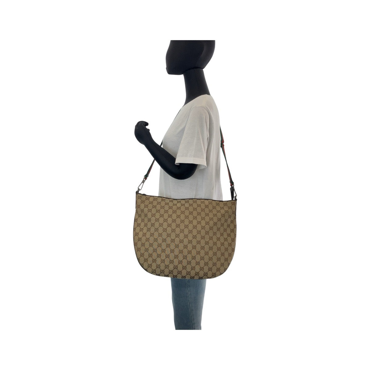 12848
GUCCI グッチ シェリーライン ベージュ シルバー金具 GGキャンバス / レザー 001 3311 斜め掛け ショルダーバッグ メッセンジャーバッグ  レディース