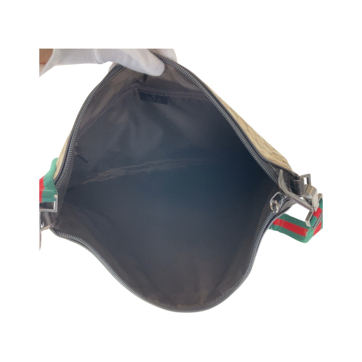 12848
GUCCI グッチ シェリーライン ベージュ シルバー金具 GGキャンバス / レザー 001 3311 斜め掛け ショルダーバッグ メッセンジャーバッグ  レディース
