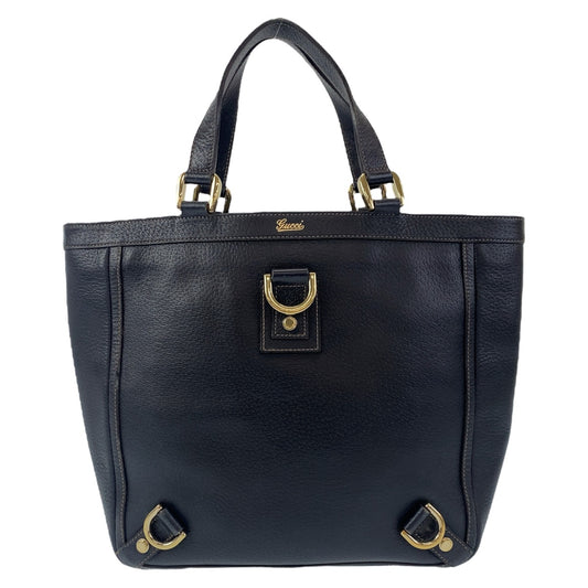 11093
GUCCI グッチ アビー ブラック 黒 ゴールド金具 レザー 130739 トートバッグ ハンドバッグ  レディース
