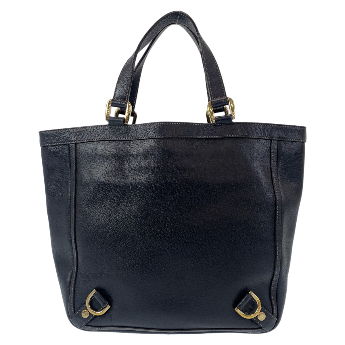 11093
GUCCI グッチ アビー ブラック 黒 ゴールド金具 レザー 130739 トートバッグ ハンドバッグ  レディース