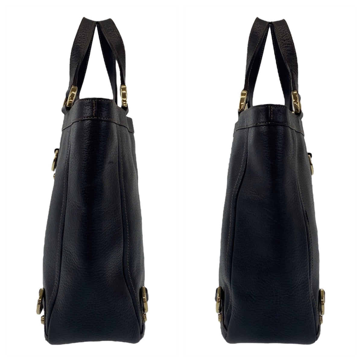 11093
GUCCI グッチ アビー ブラック 黒 ゴールド金具 レザー 130739 トートバッグ ハンドバッグ  レディース