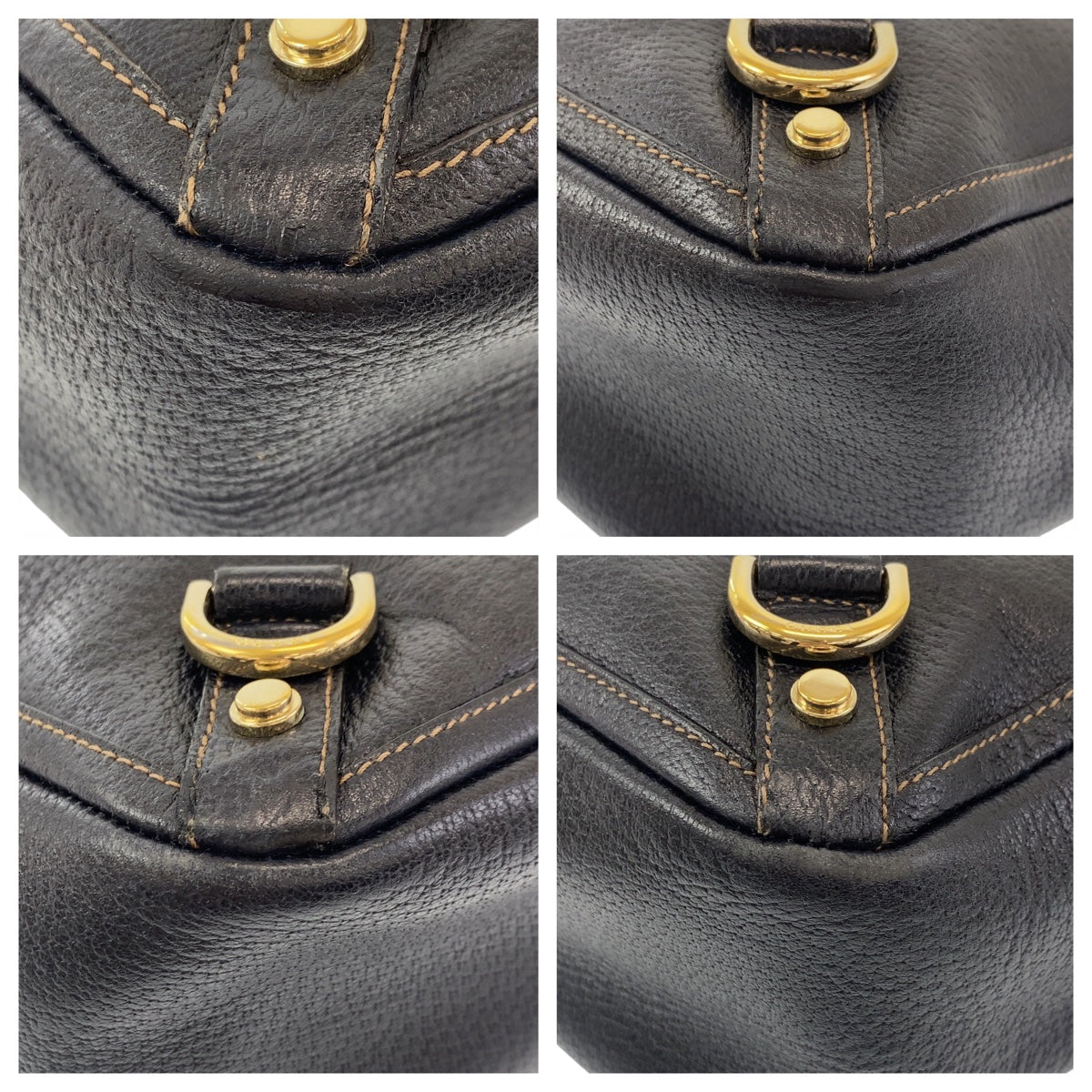 11093
GUCCI グッチ アビー ブラック 黒 ゴールド金具 レザー 130739 トートバッグ ハンドバッグ  レディース