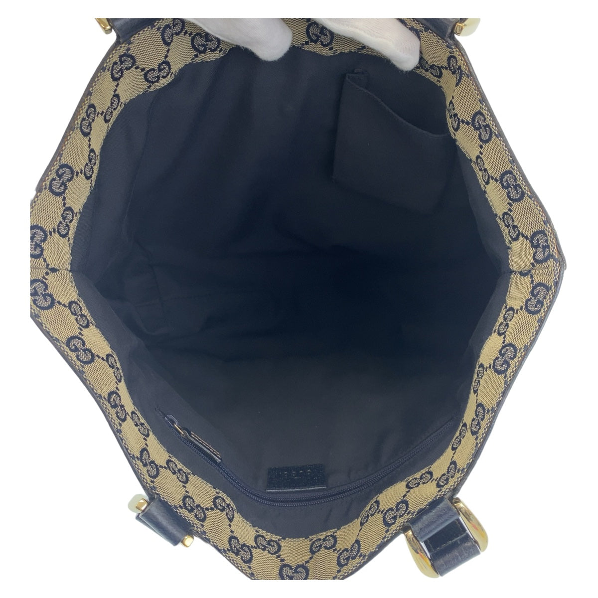 11093
GUCCI グッチ アビー ブラック 黒 ゴールド金具 レザー 130739 トートバッグ ハンドバッグ  レディース