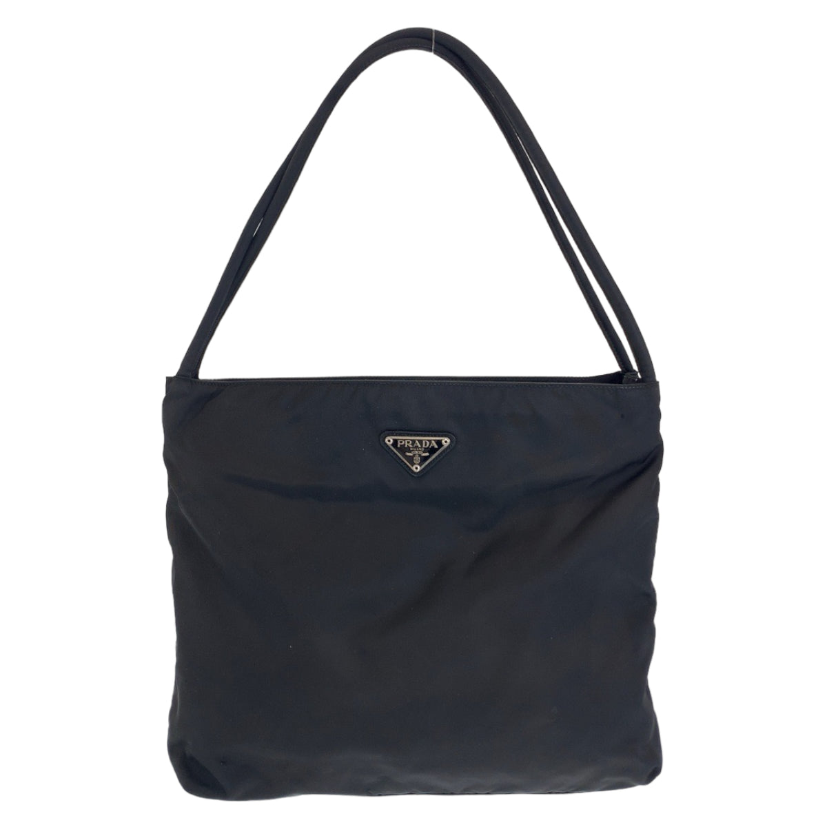 12483
PRADA プラダ テスート 三角ロゴプレート ブラック 黒 シルバー金具 ナイロン B6243 トートバッグ ショルダーバッグ  レディース