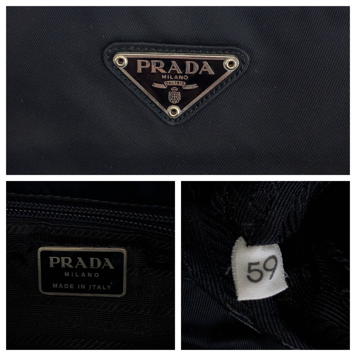 12483
PRADA プラダ テスート 三角ロゴプレート ブラック 黒 シルバー金具 ナイロン B6243 トートバッグ ショルダーバッグ  レディース