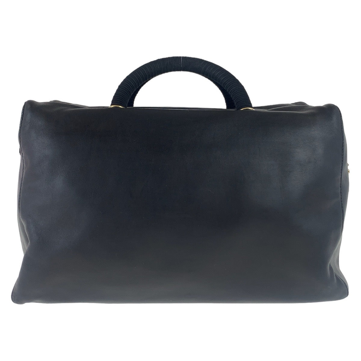 11095
PRADA プラダ ブラック 黒 ゴールド金具 レザー ハンドバッグ  レディース