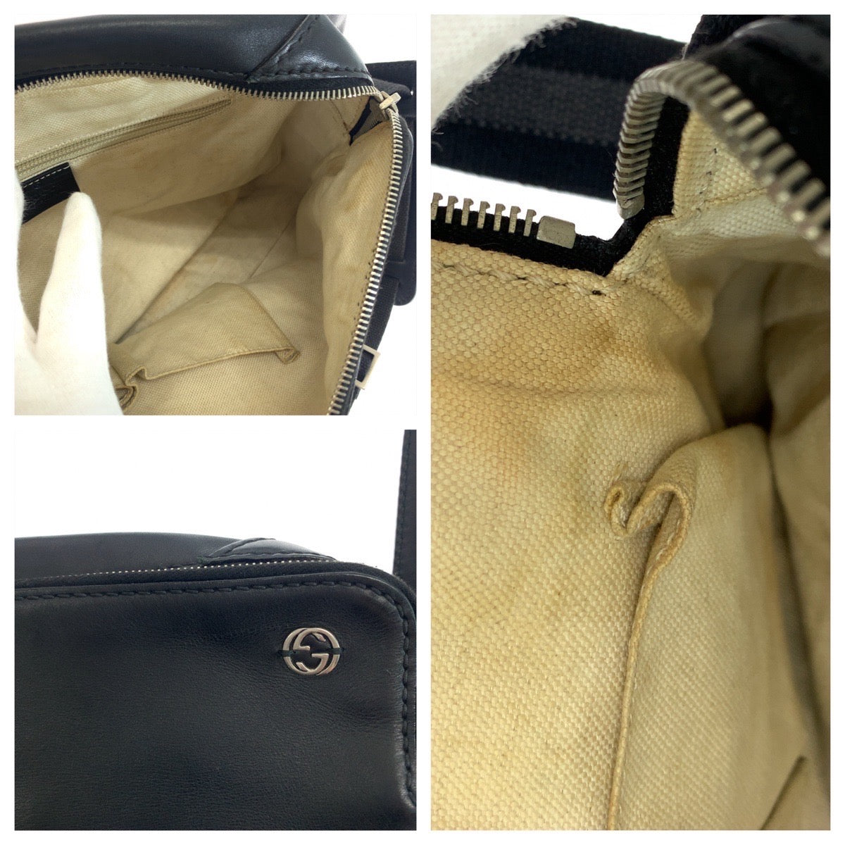 11096
GUCCI グッチ インターロッキング ブラック シルバー金具 レザー 256299 ショルダーバッグ メッセンジャーバッグ  メンズ