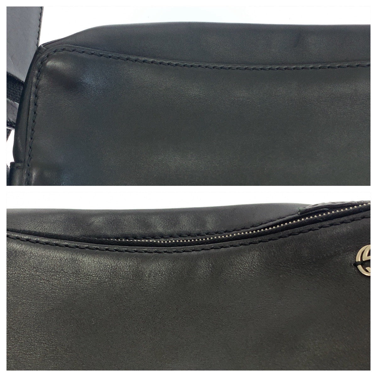 11096
GUCCI グッチ インターロッキング ブラック シルバー金具 レザー 256299 ショルダーバッグ メッセンジャーバッグ  メンズ