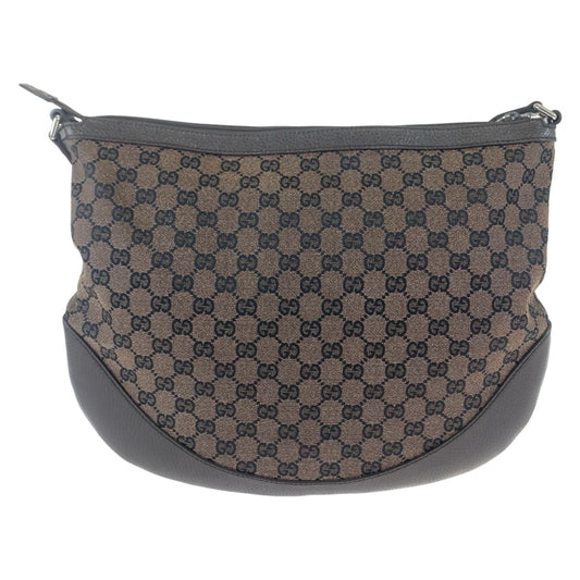 11098
GUCCI グッチ ブラウン シルバー金具 GGキャンバス / レザー 272380 斜め掛け ショルダーバッグ メッセンジャーバッグ  レディース